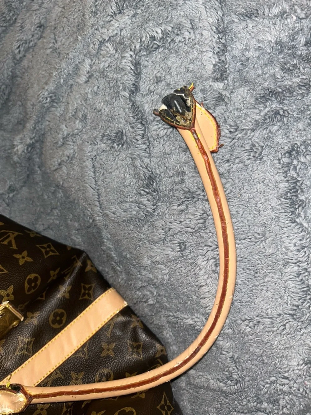 Brown Monogram Canvas Tote with Natural Leather Trim - Picture 6 of 6